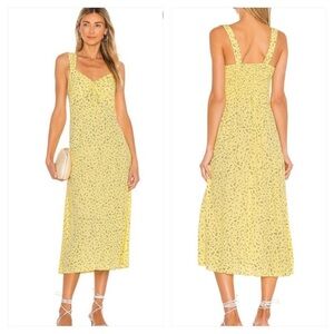 Faithfull the Brand La Fica Sunny Yellow floral Midi Dress